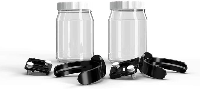 Pegboard Containers, Wall Organizer System, 16oz Clear Plastic Jar with Lid, 2-Pack, Secure and Modular for Home, Office, Craft, Garage, Storage and Organization.