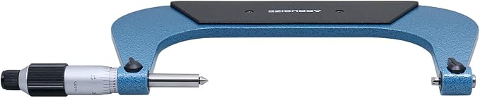 Accusize Industrial Tools 5-6'' by 0.001'' Screw Thread Micrometer with 3 Anvil in Fitted Box, S916-C755 | 3 Anvil Sets: 13-9, 8-5, 4.5-3.5 TPI, 0.001" Resolution, ±0.00016" Accuracy