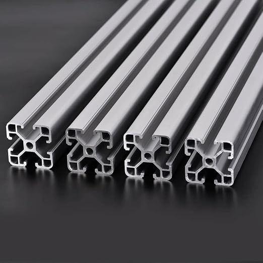 4PCS T Slot 4040 Aluminum Extrusion Profile 19.7'',European Standard Anodized Linear Rail for 3D Printer Parts and CNC DIY 500mm Silver(19.7inch)