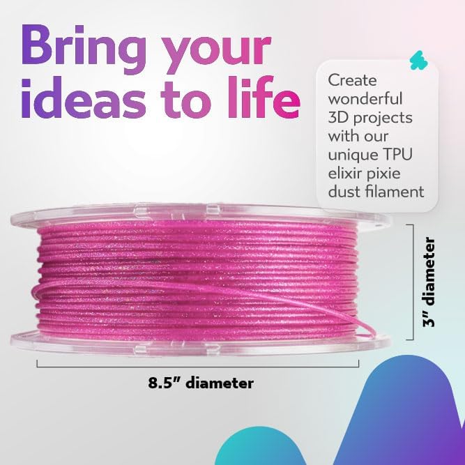 Cookiecad TPU Filament 1.75mm 1kg Iridescent Glitter 3D Printer Filament - Pixie Dust TPU
