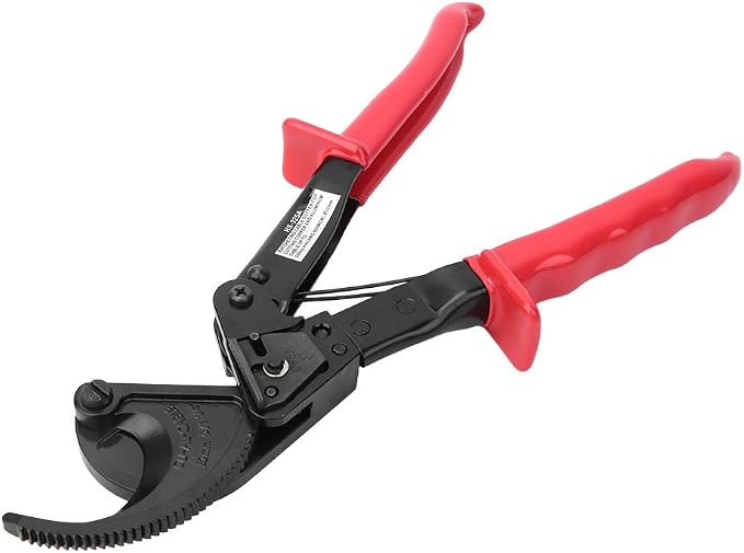Astibym Cable Cutter Red Handle Ratchet Cable Cutter High Hardness for Solid Wire for Strand Wire(HS 325A),Bolt Cutters
