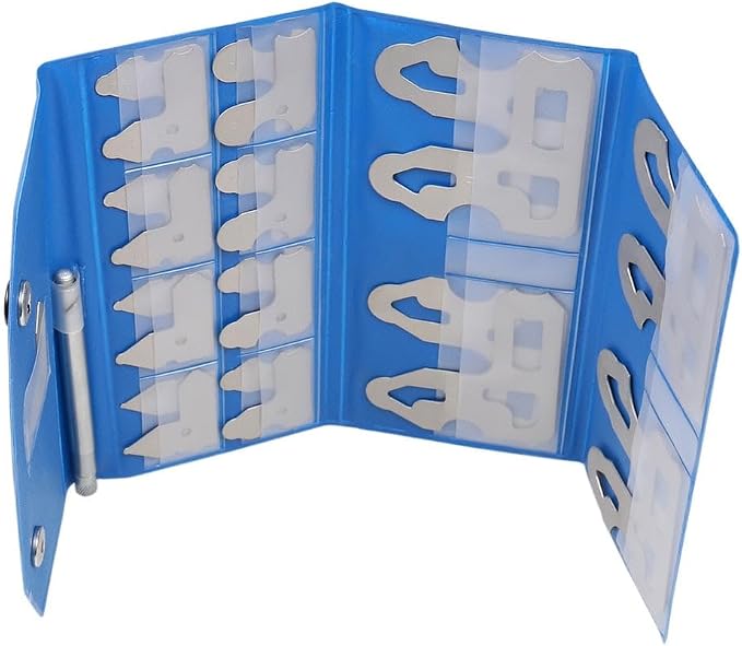 Accusize Industrial Tools Radius Gage Sets Fractional Gages, Pack of 6 | 25 Pc Set, 1/64-1/2" Range, Satin Chrome Finish, Rustproof Steel, with Holder, 3602-5021x6
