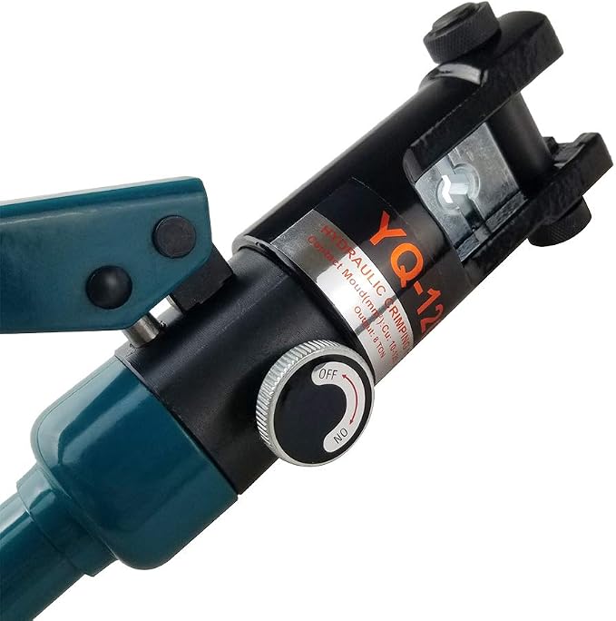 AMZCNC Industrial Hydraulic Cable Lug Crimper 16 Ton 9 AWG to 600 MCM Electrical Terminal Cable Wire Tool Kit Includes 13 Pairs of Die Sets
