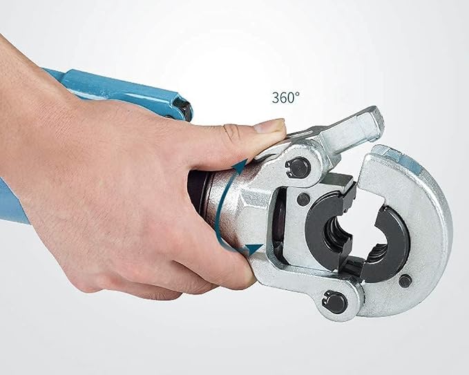 Hydraulic Copper Tube Crimping Tool, Copper Pipe Fittings Crimping Plumbing Tools, Crimper Plumbing Pressing Tool, with 1/2", 3/4" and 1" Jaws
