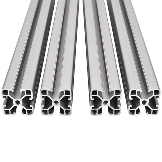4PCS T Slot 4040 Aluminum Extrusion Profile 27.5'',European Standard Anodized Linear Rail for 3D Printer Parts and CNC DIY 700mm Silver(27.5inch)