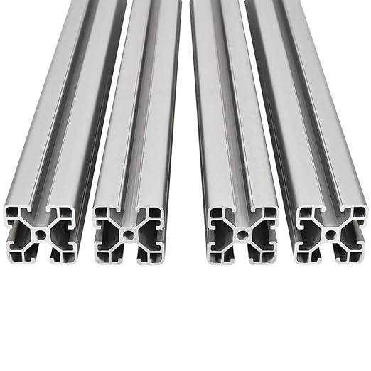 4PCS T Slot 4040 Aluminum Extrusion Profile 39.4'',European Standard Anodized Linear Rail for 3D Printer Parts and CNC DIY 1000mm Silver(39.4inch)