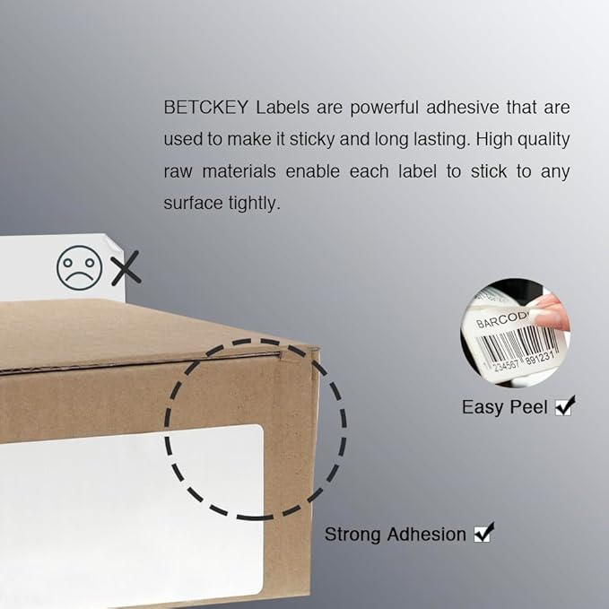 BETCKEY - 2" x 1" (51 mm x 25 mm) UPC Barcode & Address Labels Compatible with Zebra & Rollo Label Printer,Premium Adhesive & Perforated [16 Rolls, 20800 Labels]