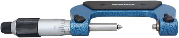 Accusize Industrial Tools 1-2'' X 0.0001'' Screw Thread Micrometer with 5 Anvil in Fitted Box, S916-C751 | 5 Anvil Sets: 44-28, 24-14, 13-9, 8-5, 4.5-3.5 TPI, 0.0001" Resolution, ±0.00016" Accuracy