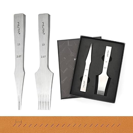 WUTA Leather Chisel All-Polished Die-Steel Puncher French Style Pricking Iron Sharp Leather Punching Tool Kits