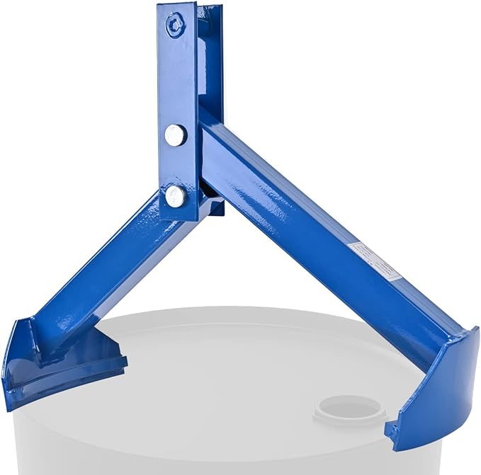 Drum Lifter - Vertical Drum Clamp for Quick and Easy Loading/Unloading of 55 Gallon Steel Drums, 1100lb. Capacity, Rugged All-Steel Construction, Narrow Profile for Overpack Drum Placement
