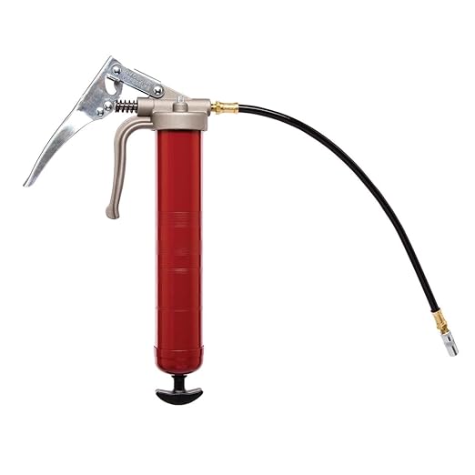 Alemite 555-E Professional Series Grease Gun, Dual Leverage Feature, 18" Flexible Hose, 7,500 psi Pressure, Quick Priming, Ergonomic Cast Handle, Universal Follower, Durable Coupler, Bleeder Valve