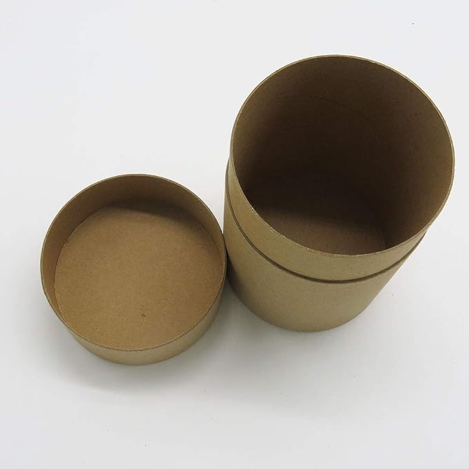 WENPACK 12Pack Paperboard Tube With Lid Round Cardboard Candle Jar Packaging Box Container (3.22" D*4.4" H, kraft)