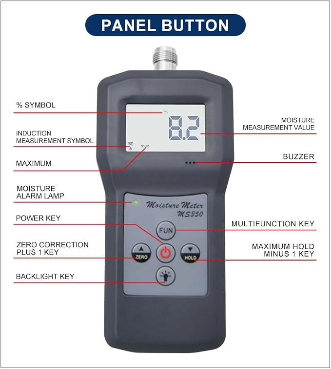 MS350 High Frequency Chemical Raw Materials Moisture Meter for Coal Fertilizer Powder Moisture Analysis Testing