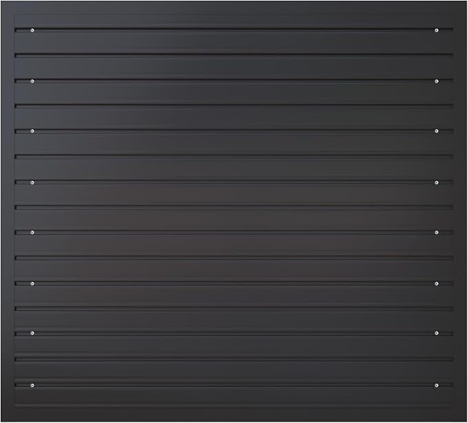 NeatiEase Slatwall Panel Wall Storage Systems, 4 x 4ft Slat Wall Paneling Garage Wall Organizer, Heavy Duty Wall Mounted PVC Wall Rack (Black)