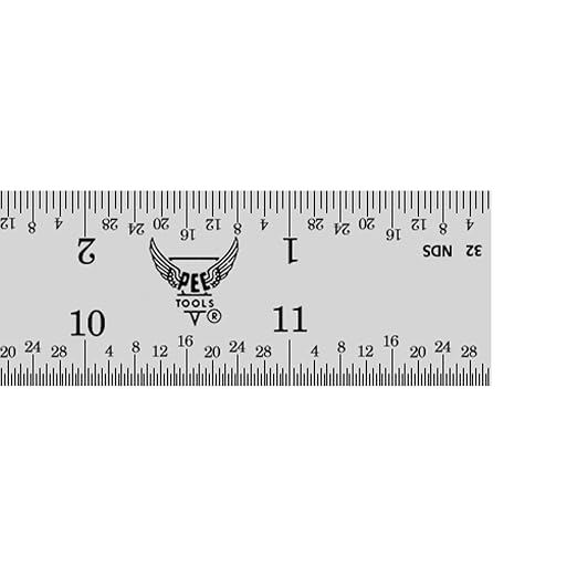 PEC Tools 12 Inch Rigid Steel Ruler (3 Pack), Machinist Metal Ruler Scale with Markings 1/8", 1/16", 1/32", 1/64", Tempered Steel, 3/64 Thick x 1" Wide, Trusted by Professionals, Made in USA
