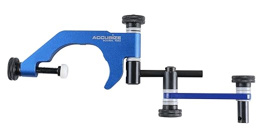 Accusize Dial Test Indicator 0.03 x 0.0005 in with Holder | Universal Holder Fits 5/32 in Shank or Dovetail; 0-12 in Reach; Includes 3/8 in and 5/32 in Clamps, P900-S186
