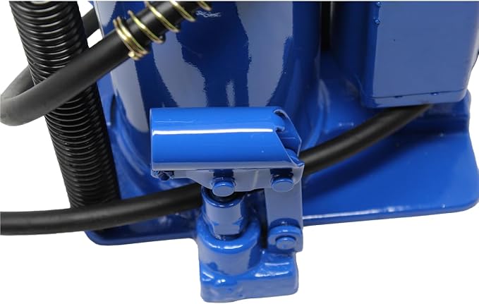 K Tool International XD63228 20 Ton Air/Hydraulic Bottle Jack for Garages, Repair Shops, and DIY, 44,000 lbs. Capacity, Lift Range 10.43"-19.88", Heavy Duty Steel, Load-limiting/Bypass Valves, Blue