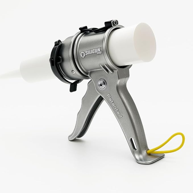 SILIGUN™ PRO Compact 24:1 Caulking Gun - No Drip Caulk Gun - Patent Design - Lightweight Aluminum Frame - Works with all 10 oz Tubes (SILIGUN PRO Complete Kit)