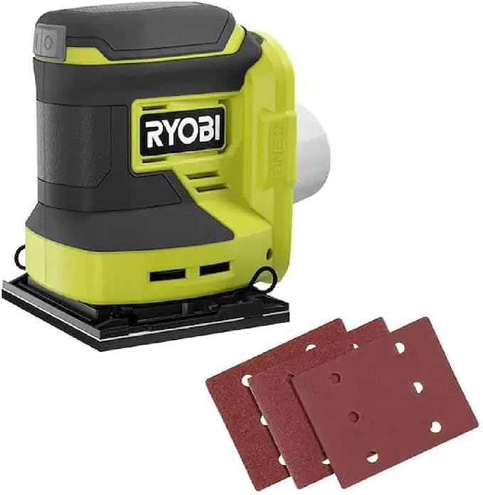RYOBI ONE+ 18V Cordless 1/4 Sheet Sander (Tool Only), PCL401B, Green | Battery and Charger Sold Separately