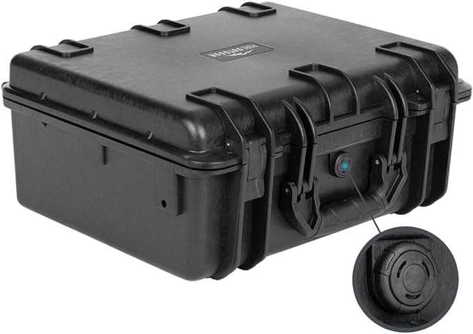 Monoprice Weatherproof Hard Case with Customizable Foam - Shockproof, IP67 Level Dust and Water Protection Up to 1 Meter Depth , 19in x 16in x 8in, 28.5 Liter, Black - Pure Outdoor Collection