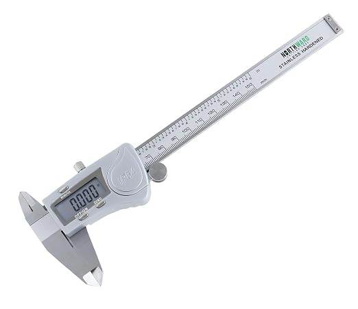 Accusize Industrial Tools Digital Caliper, 0-6''/0-150 mm Range by 0.0005''/0.01 mm Resolution, Large LCD, Ip54 Water Resistant, 2015-0150