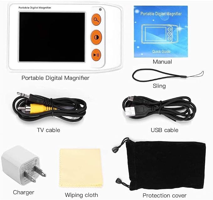 Eyoyo Digital Magnifier Portable Electronic Video Magnifier Reading Aids 3.5 Inch LCD Screen for Low Vision 2x-25x Zoom Foldable Handle