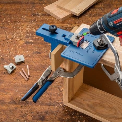 Rockler Corner Key Dowel Jig – Premium Doweling Jig For Decorative Mitered Joints – Dowel Hole Jig w/Molded Reference Lines - Woodworking Jigs Includes 1/8'', 1/4'', 3/8'' Drill Guide– Dowel Tool Kit