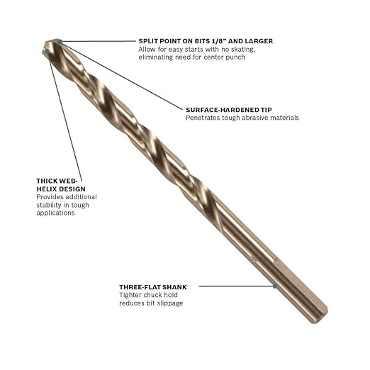 BOSCH CO2141B 7/32 in. x 3-3/4 in. Cobalt M42 Drill Bit (Pack of 2)
