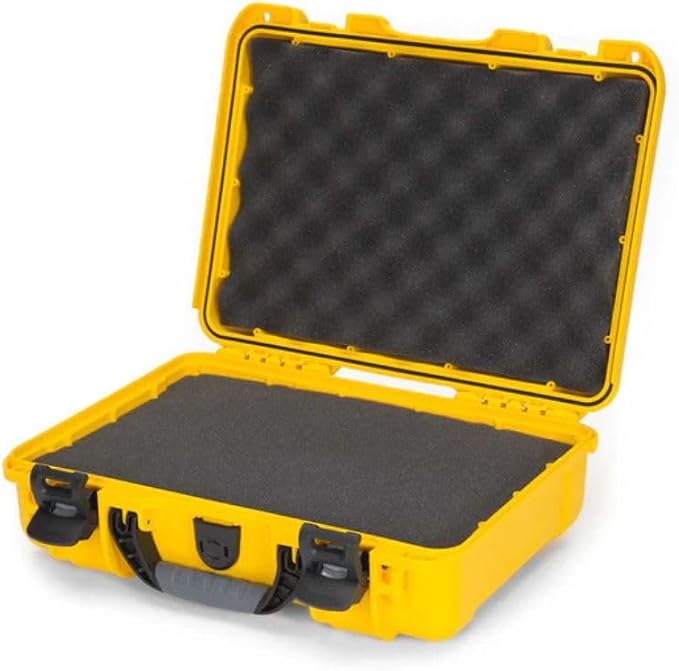 NANUK 910 Hard Case with Customizable Cubed Foam, IP67 Waterproof, Dustproof and Impact Resistant, 14.3” x 11.1” x 4.7”, Rugged Construction for Ultimate Protection, Made in Canada - Yellow