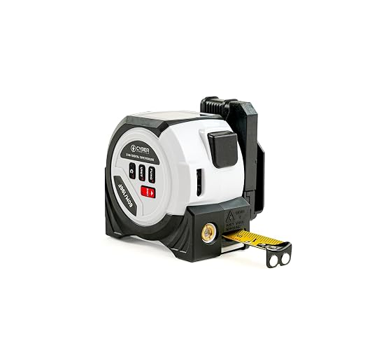Cyber Measure Pro 3-in-1 Digital Tape Measure with Laser Measurement, Belt Clip & Screwdriver, Battery Powered (2X AAA) – Precision Measuring Tool for Home & Professional Use