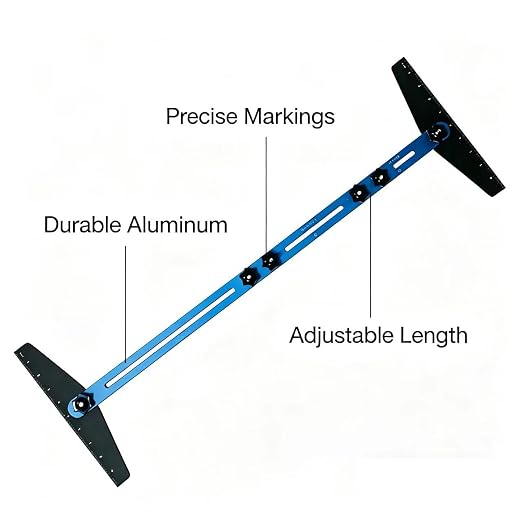Stair Tread Template Tool, Aluminum Alloy Stair Measuring Tool, Stair Gauge Set Shelf Layout Measuring Scribe Tool for Stairs, Risers, Partitions, Self and Cutting Drywall(Blue)