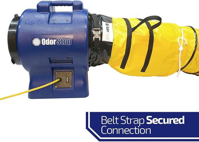 OdorStop Flexible Duct in Various Sizes and Lengths with Connecting Belt, 4-in by 25-ft