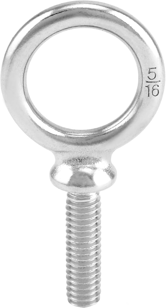 QWORK Eye Bolt, 20 Pack 5/16"-18 x 1-1/8" Marine Grade Stainless Steel Lifting Ring Threaded Eyebolt Machinery Shoulder Eyebolts