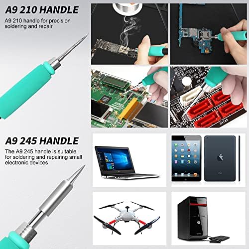 SUGON A9 245 Soldering Station, 120W Soldering Iron Station Kit,3 Seconds Fast Heating up 716℉, 212℉-842℉, 3 Temperature Storage, ℃/℉, 3 Soldering Iron Tips, Quick Change Soldering Iron Tips Holder