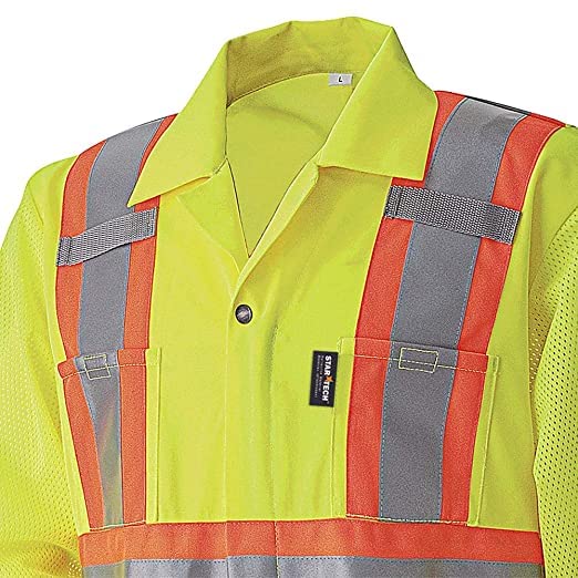 Pioneer High Visibility, Polyester Knit Traffic Safety Coverall with Mesh Ventilation Panels, Reflective Tape, Leg Zippers, Yellow/Green, Unisex, 5XL, V1070160U-5XL