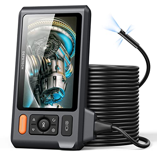 DEPSTECH DS520 Triple Lens Sewer Inspection Camera with 50FT Semi-Rigid Cable,DS650 DEPSTECH 210° Two-Way Articulating Borescope Tool, Industrial Endoscope Camera with Lights, 0.24in Slim Probe