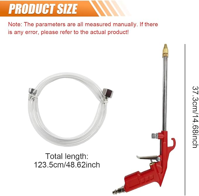 Car Air Engine Cleaning Spray Gun, High Pressure Air Nozzle Blow Gun with 4Ft Hose, Pneumatics Dust Cleaner Sprayer Tool, Siphon Vehicle Engine Bay Wash Spray Kit(Straight)