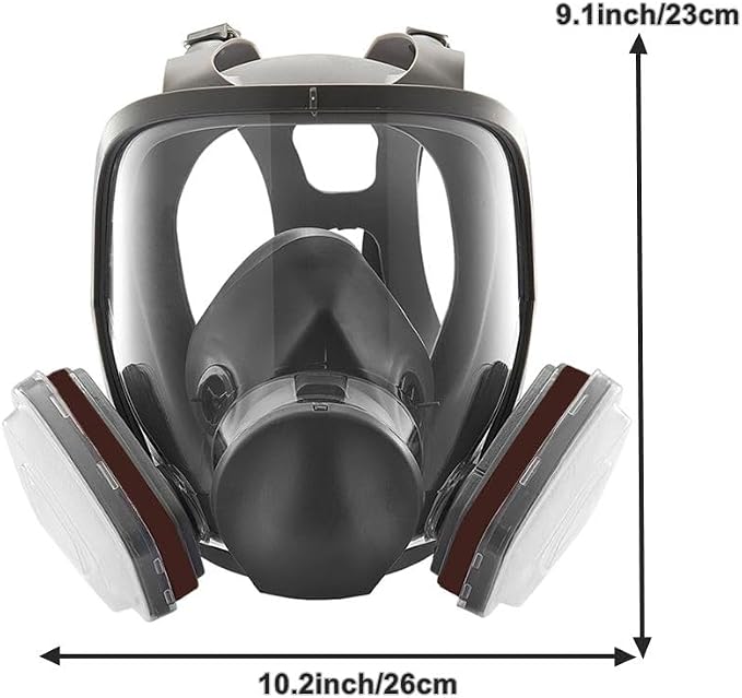 Full Face Respirator Mask with Filters,Reusable Gas Mask for Painting,Welding,Woodworking,Sanding,Spraying