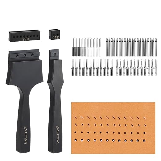 WUTA Removable Leather Hole Punch,Versatile Leather Stitching Punch,Leather Hole Punch Tool Set,Leather Stitch Punch for Leather Stitching Punch Craft DIY（3.85mm）