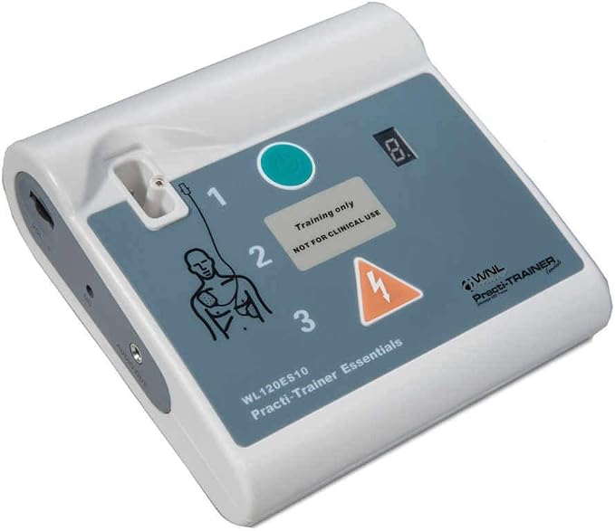 WNL Products WL120ES10-ABUNDLE For training use only AED Defribrillator Practi-Trainer Essentials Base with 10 Pack Practi-VALVE disposable CPR Training Valve Combo Kit