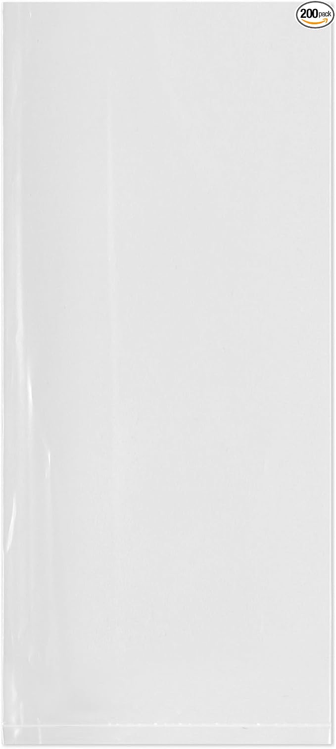 Plymor 8" x 18" (Pack of 200), 2 Mil Flat Open Clear Plastic Poly Bags