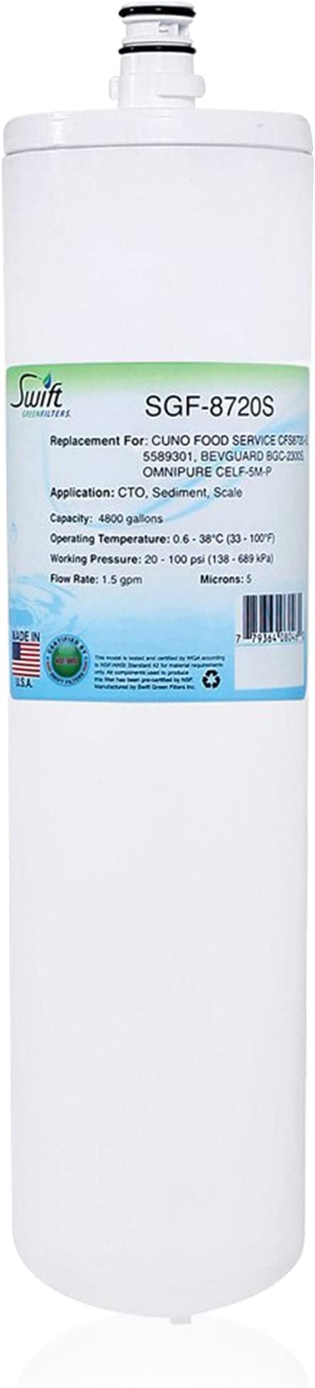 Swift Green Filters SGF-8720S Compatible Commercial Water Filter for CFS8720-S, 5589301, CFS8720, 5589314, BGC-2300S, CELF-5M-P, EFS8002S (2 pack).