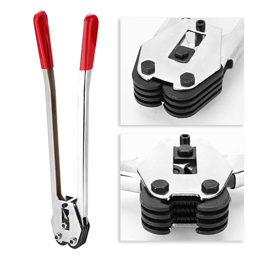 Poly Strapping Tensioner Cutter and Sealer Manual Banding Tool Strapping Packing Kit Set for Width 1/2" -3/4" Polyproplyn and Polyester Plasticstrap Cord