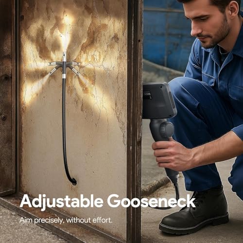 DEPSTECH DS650 Dual Lens Articulating Borescope Camera with Light 5FT and 10FT