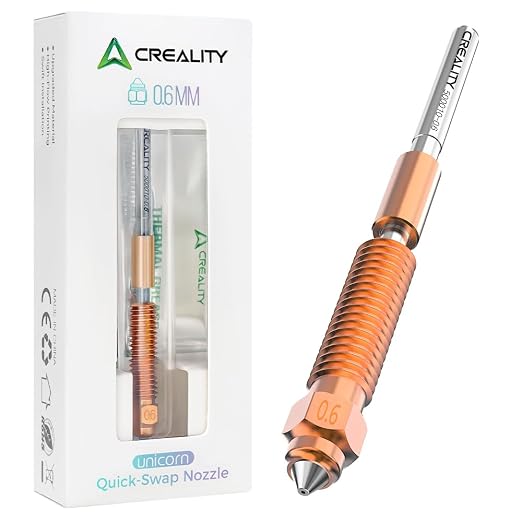 Creality K1 SE Nozzle 0.6mm, Original K1C Unicorn Quick-Swap Nozzle with Titanium Alloy Heat Break, Copper Alloy and Hardened Steel for Creality K2 SE/K1/K1 Max/Ender 3 V3 SE KE/3 V3 Plus 3D Printers
