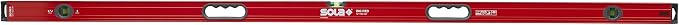 SOLA LSB72 Big Red Aluminum Box Beam Level with 3 60% Magnified Vials, 72-Inch
