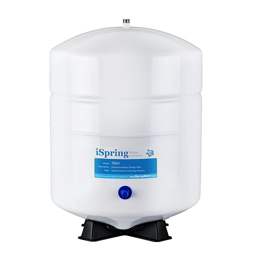 iSpring T55M 5.5 Gallon Residential Pre-Pressurized Water Storage Tank for Reverse Osmosis (RO) Systems , White