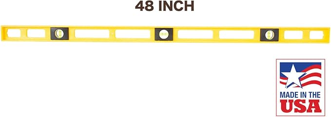 MAYES 4ft Level, 48 Inch Level Made in the USA, Won’t Scratch Work Surfaces