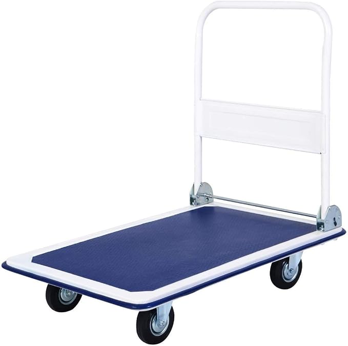 LUARANE Folding Platform Cart, 660 LBS Heavy Duty Push Hand Truck Dolly with Rolling Caters, Collapsible Moving Flatbed Truck with High Capacity for Home, Garage, Office