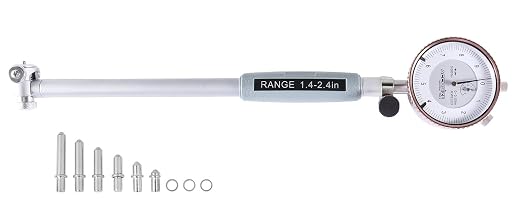 Accusize Industrial Tools 1.4-2.4'' by 0.0001'' Dial Bore Gage, Stem Length 6'', Ee20-1024 | 6" Stem Length, Self-Centering, Chrome-Plated Handle, Insulated Grip, EE20-1024